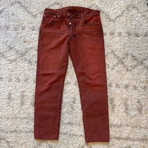 Mens Levis 501 CT 33x30 in red terracota